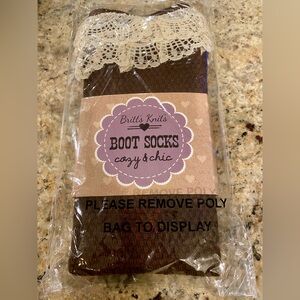 Britt’s Knits Brown Boot Socks NEW IN PACKAGE